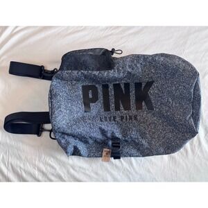 Victoria's Secret PINK Convertible Duffel Backpack Gym Bag Gray NWT